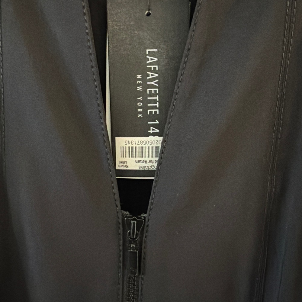 Lafayette 148 New York Black Zip Front Dress Short Sleeve Cotton Blend Size‎ 14 - Picture 3 of 10
